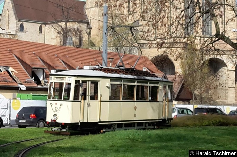 Bild: Wagen 92 am Domplatz bei einer Sonderfahrt.