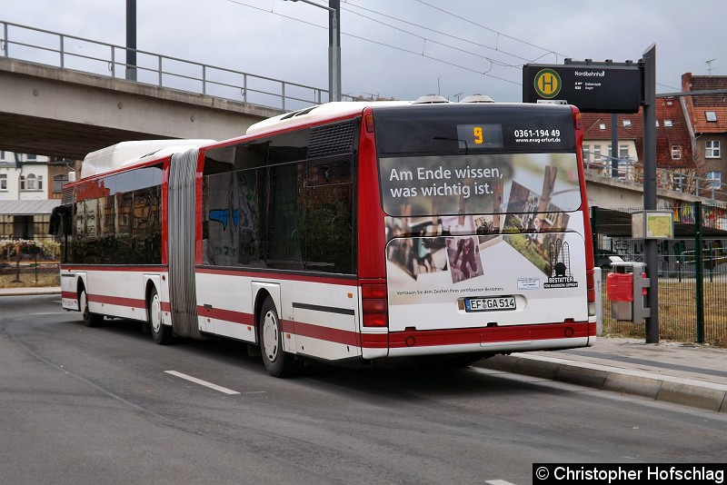 Bild: Haltestelle Nordbahnhof als Linie 9.