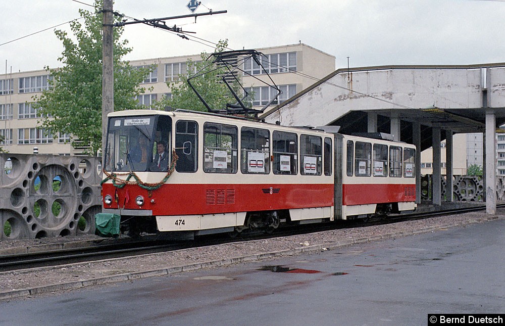 Korso-Tw 474 wurde in der Essener Straße abgelichtet.