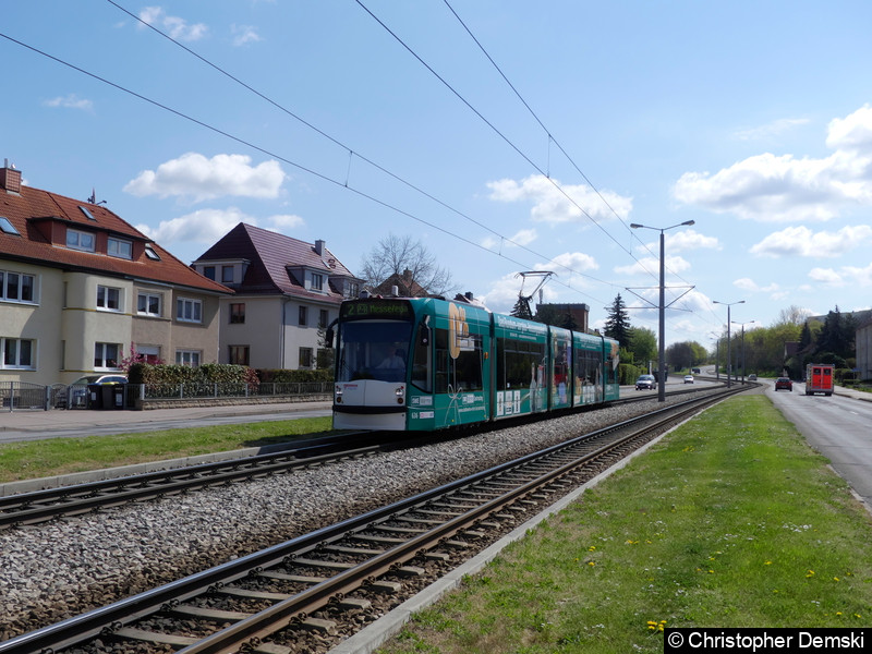 Bild: TW 636 als Linie 2 auf der Kranichfelder Straße