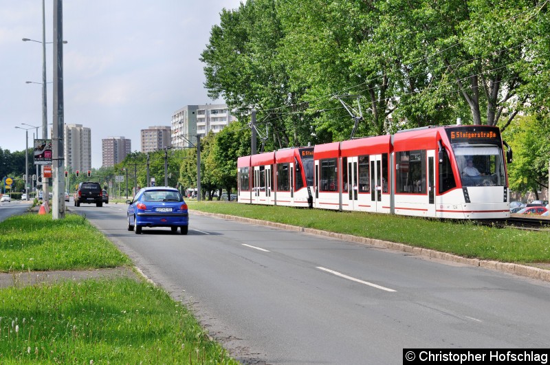 Bild: TW 724+723 in der Nordhäuser Straße.