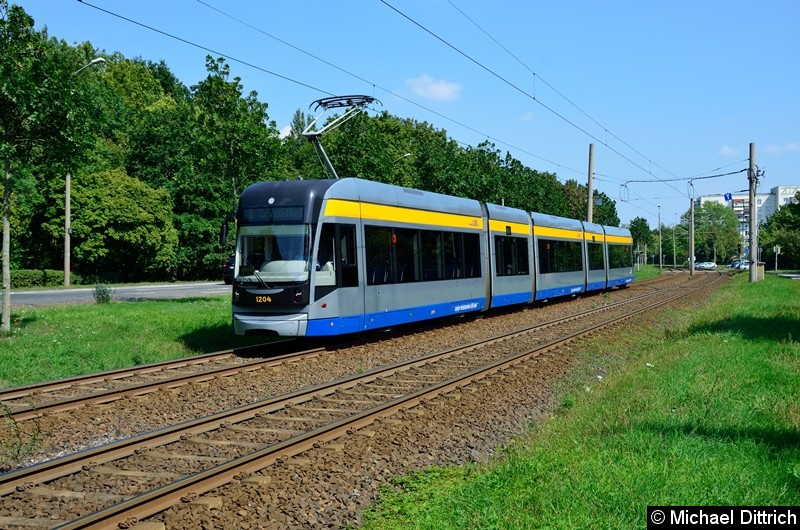 Bild: 1204 als Linie 8 kurz vor der Haltestelle Parkallee.
