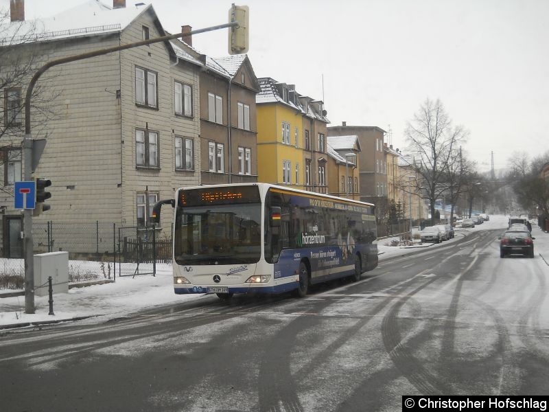Bus 109 auf der Linie C an der Kreuzung Mozartstraße/Bebelstraße. Bild: Bus 109 auf der Linie C an der Kreuzung Mozartstraße/Bebelstraße.
