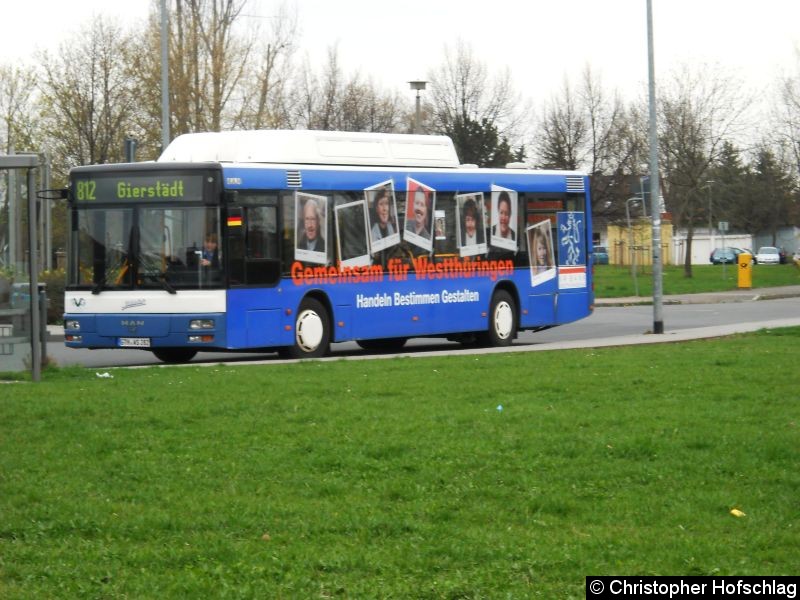 Bus 282 als Linie 812 am Europlatz. Bild: Bus 282 als Linie 812 am Europlatz.