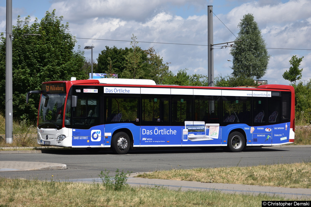 Bild: Wagen 188 als Linie 51 am Urbicher Kreuz.