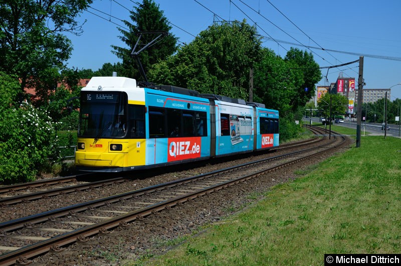 Bild: 1543 als Linie 16 kurz vor der Haltestelle Landsberger Allee/Rhinstr.