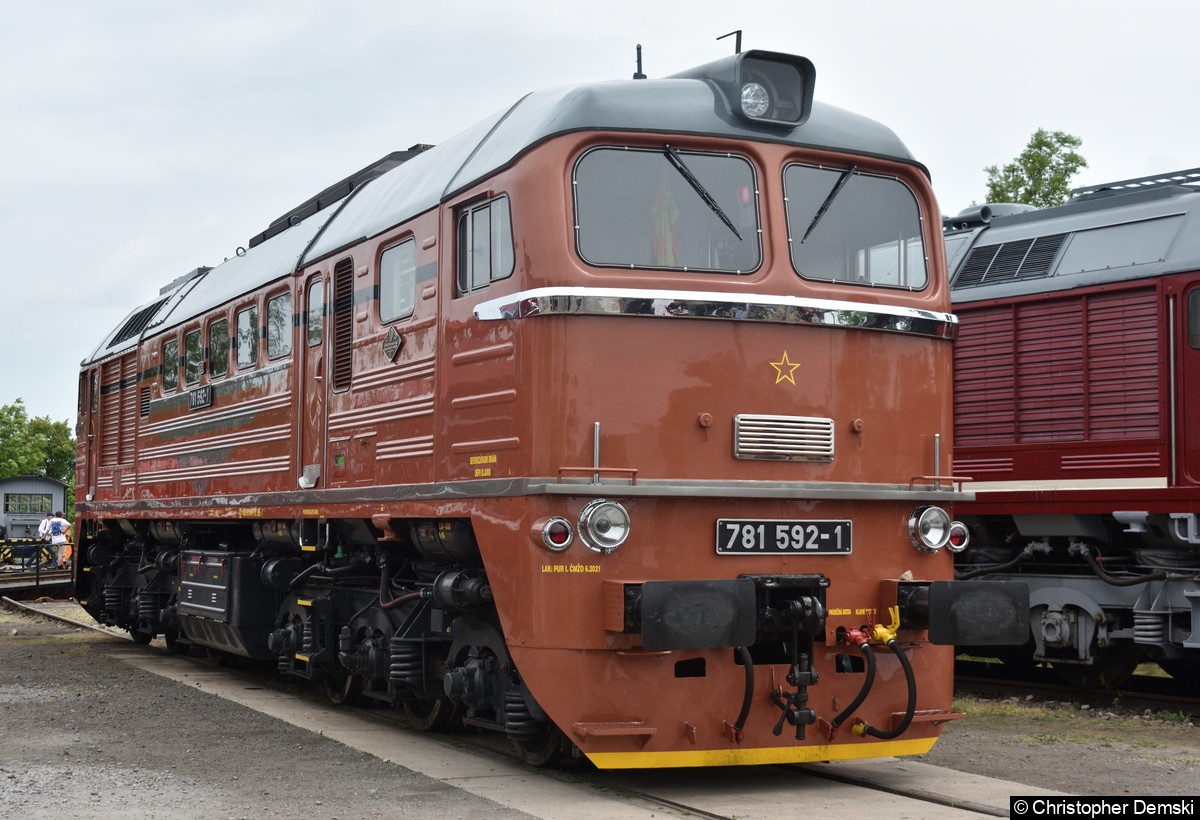 Bild: 781 592-1 als Gastfahrzeug aus Tschechien im Eisenbahnmuseum Weimar.