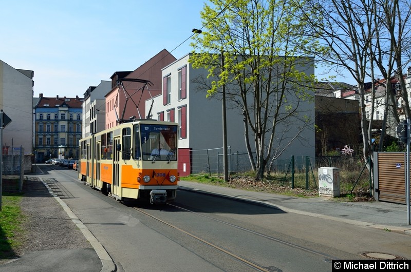 Bild: 1308 auf Sonderfahrt in der Wolfener Str.