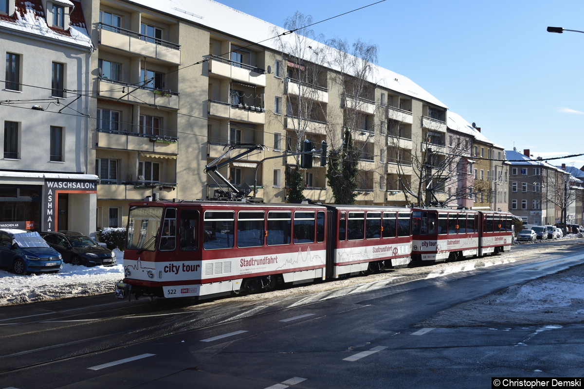 TW 522+530 als Sonderfahrt unterwegs auf der Nordhäuser Straße.