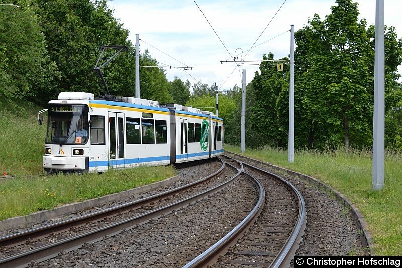 Bild: TW 603 an der Endstelle Lobeda Ost.