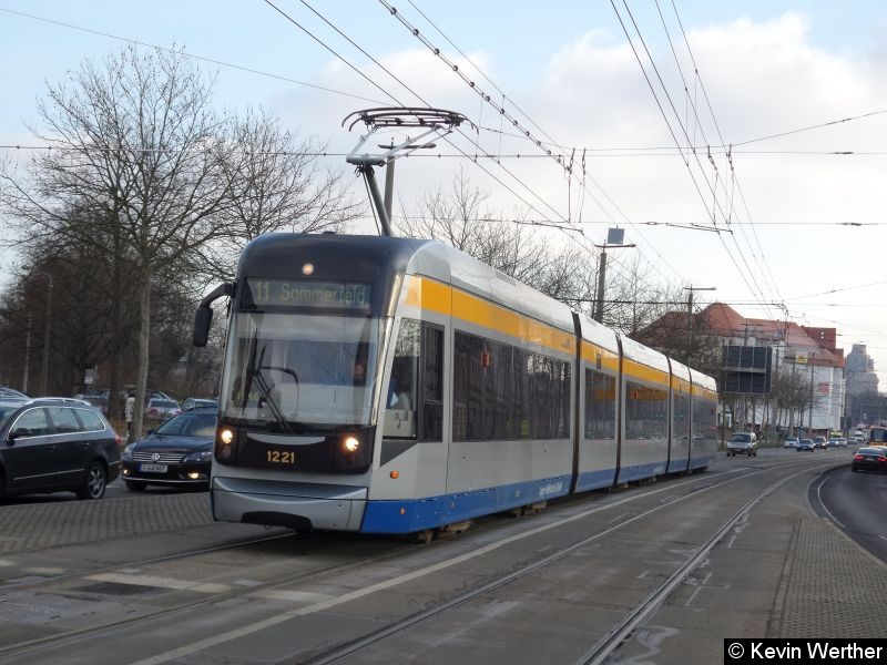 Bild: Linie 11 zur geänderten Fahrt nach Sommerfeld über Riebeckstraße, Wurzner Str., Sellerhausen, Riesaer Str. , Paunsdorf StrBf. und Paunsdorf-Nord