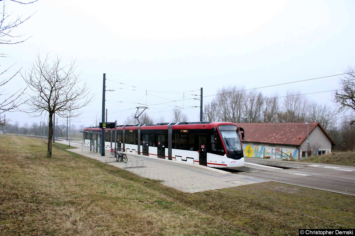 Tw 812 als Linie 4 in der Bindersleben.