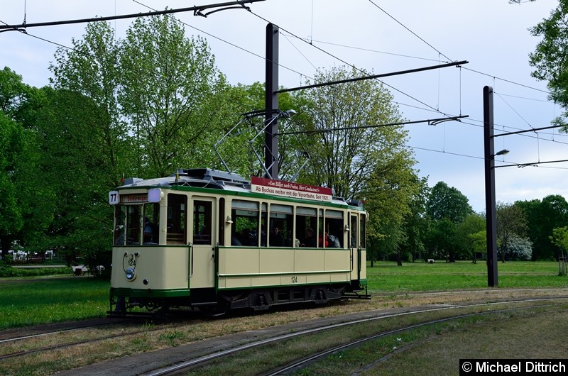 Bild: Wagen 124 in der Wendeschleife Herrenkrug.