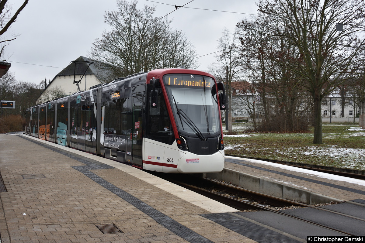 TW 804 als Linie 1 an der Thüringenhalle.