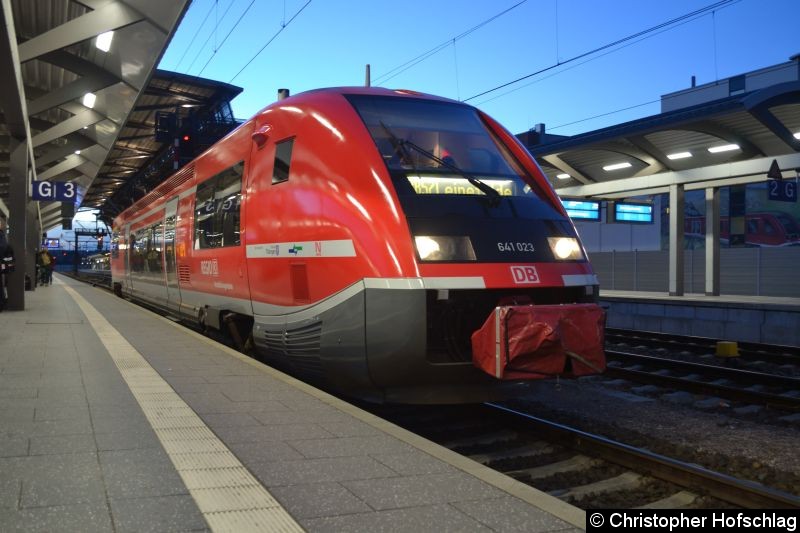 Bild: 641 023 als RB 52 nach Leinefelde in Erfurt Hauptbahnhof.