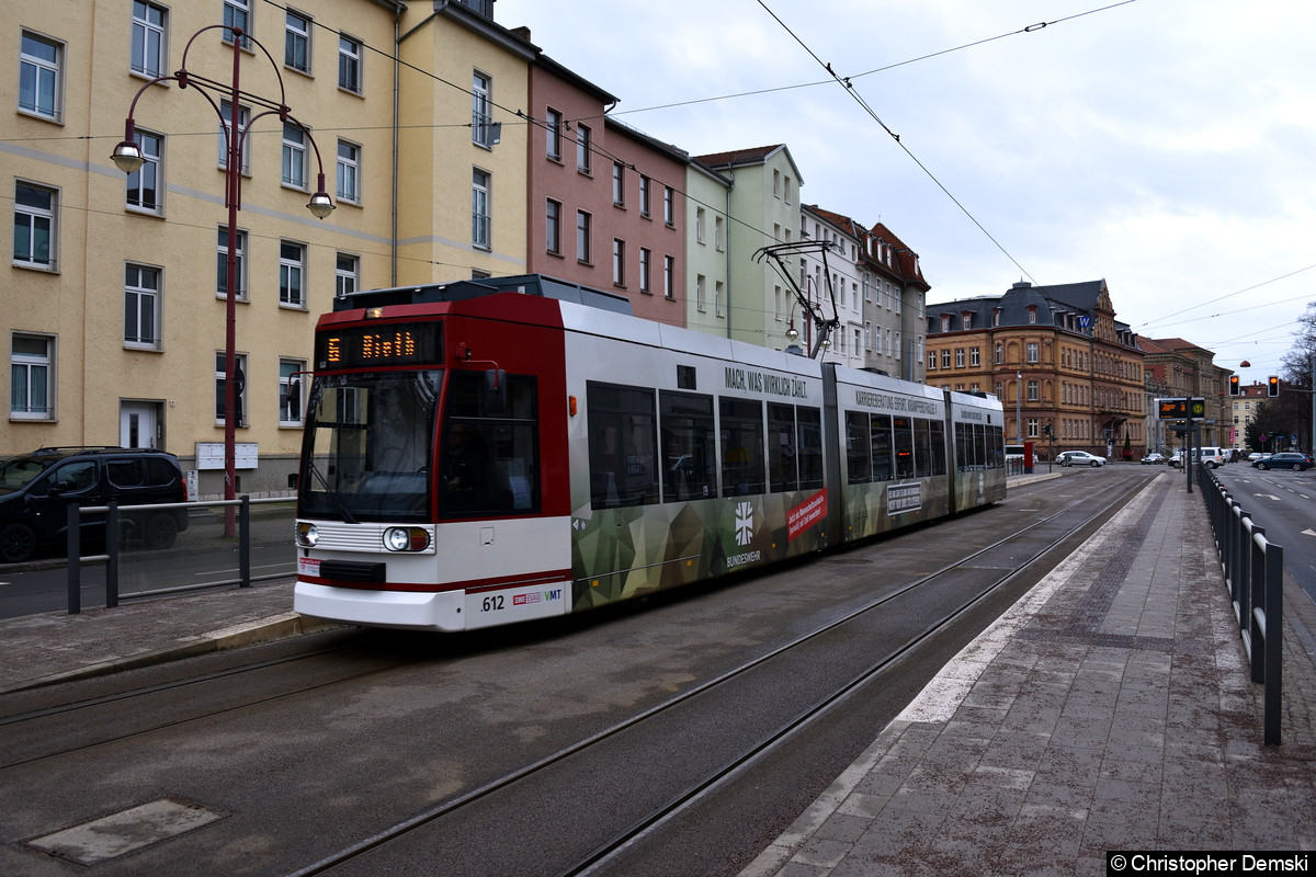 TW 612 als Linie 6 an der Haltestelle Kaffeetrichter.