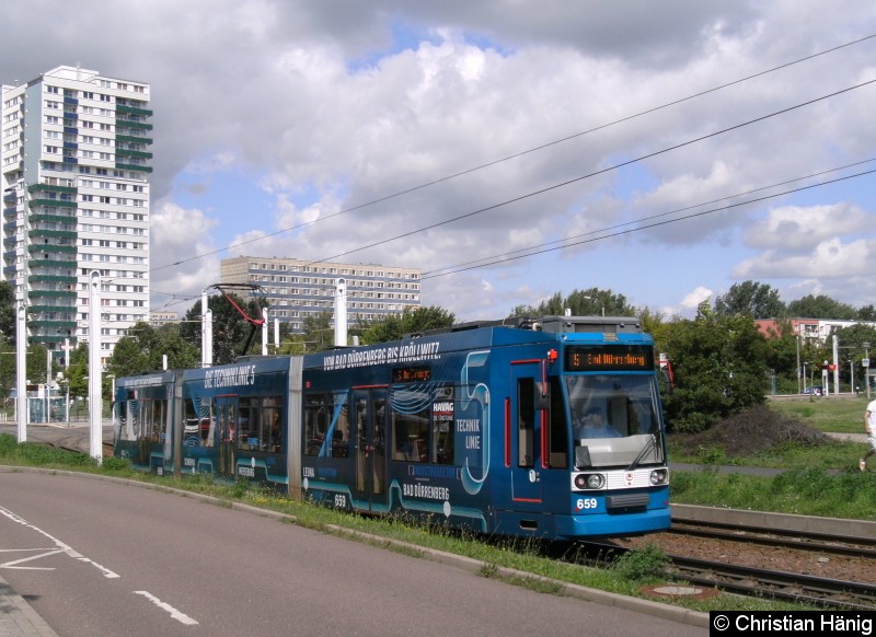 TW 659 als Linie 5 Rennbahnkreuz.