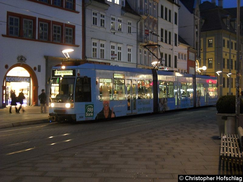 Bild: TW 604 am Anger auf der Linie 5.