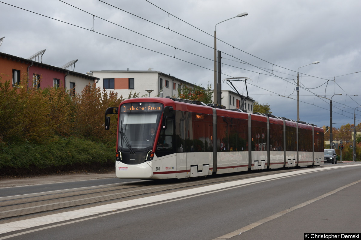Bild: Tw 808 als Linie 3 auf der Nordhäuser Straße.